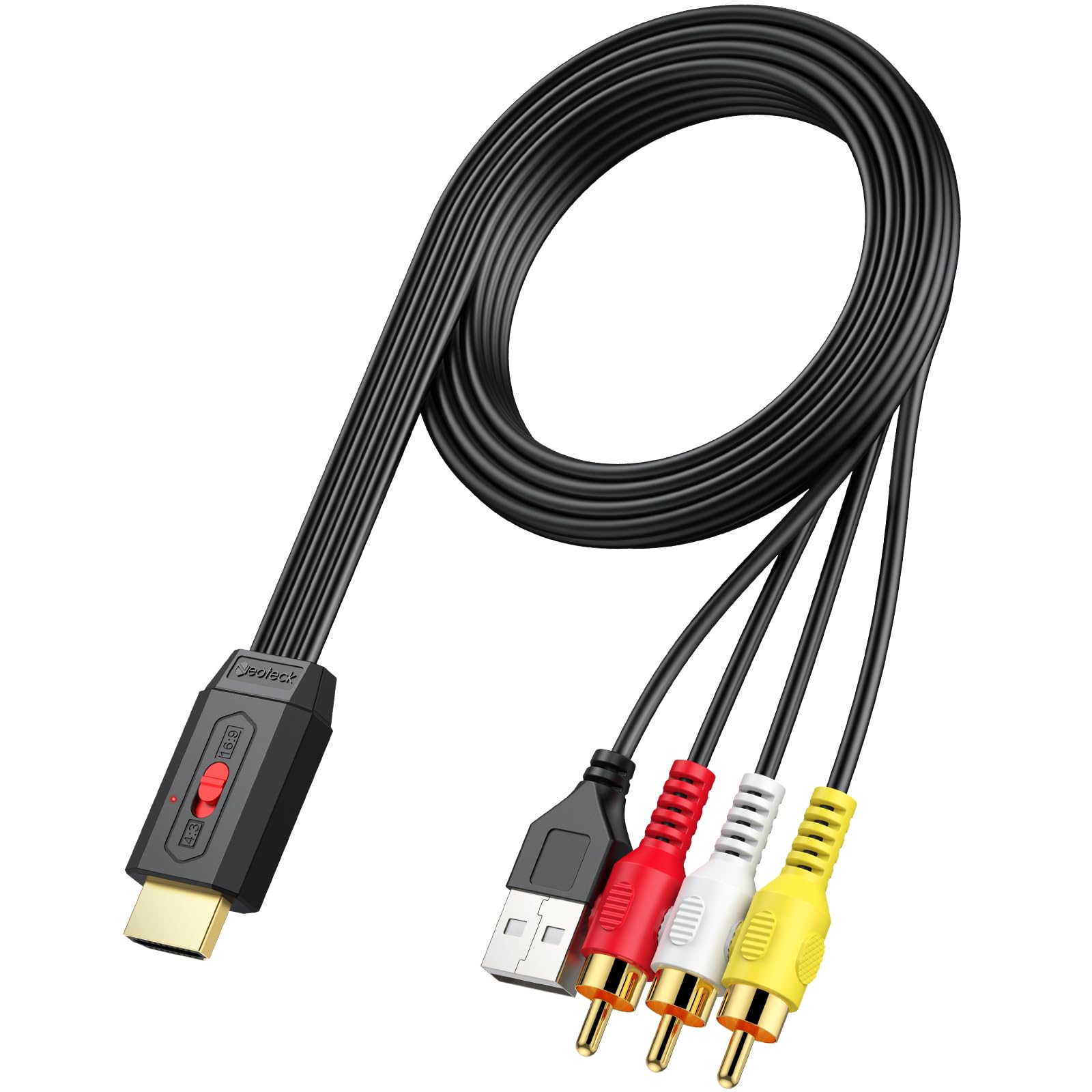Amazon | Neoteck RCA to HDMI 変換コンバーター AV to HDMI 変換器